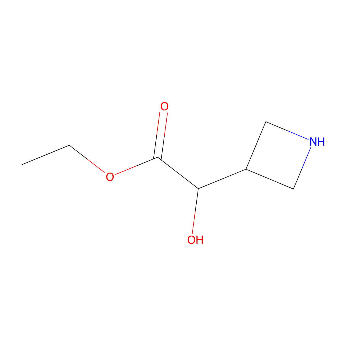 Ethyl 2-(azetidin-3-yl)-2-hydroxyacetate molecular structure, CAS 1849269-48-2