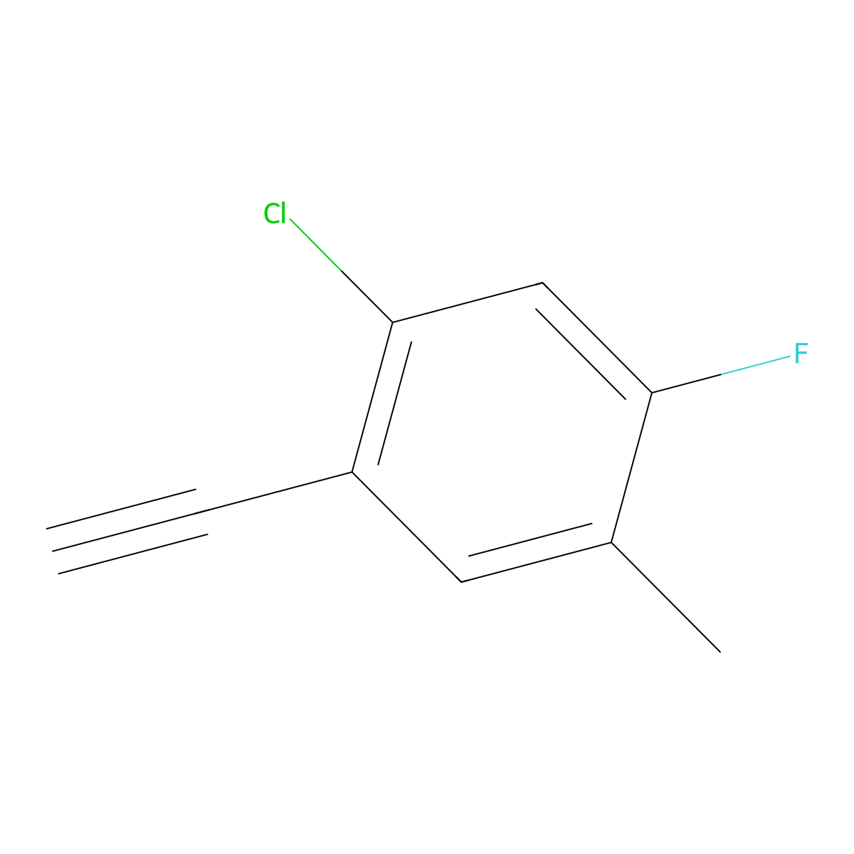 1-Chloro-2-ethynyl-5-fluoro-4-methylbenzene molecular structure, CAS 1849270-01-4