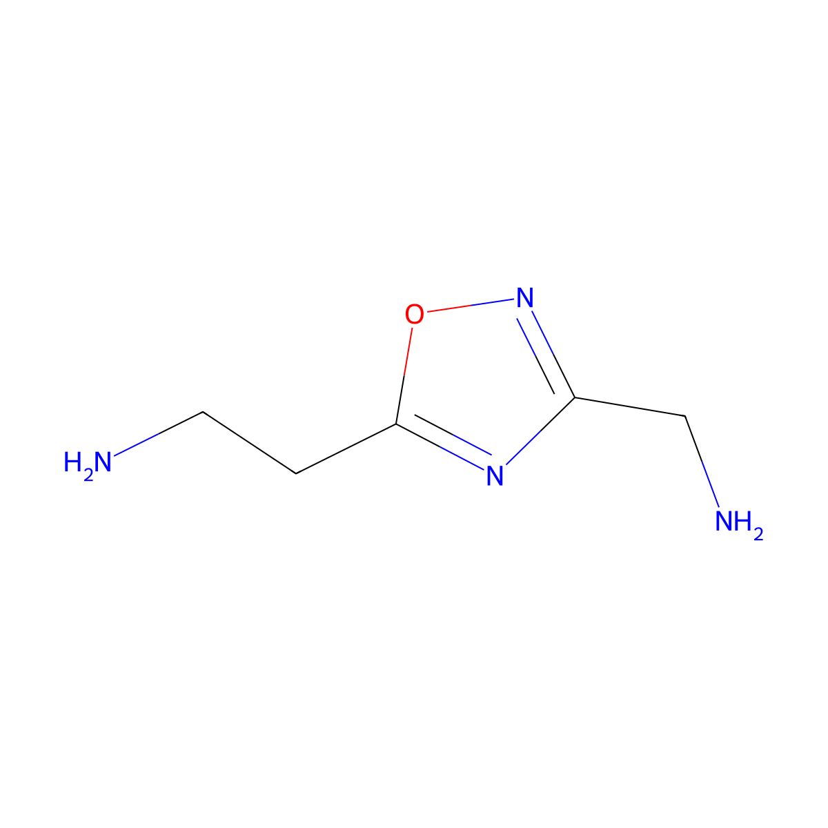 2-[3-(Aminomethyl)-1,2,4-oxadiazol-5-yl]ethan-1-amine molecular structure, CAS 1849270-55-8
