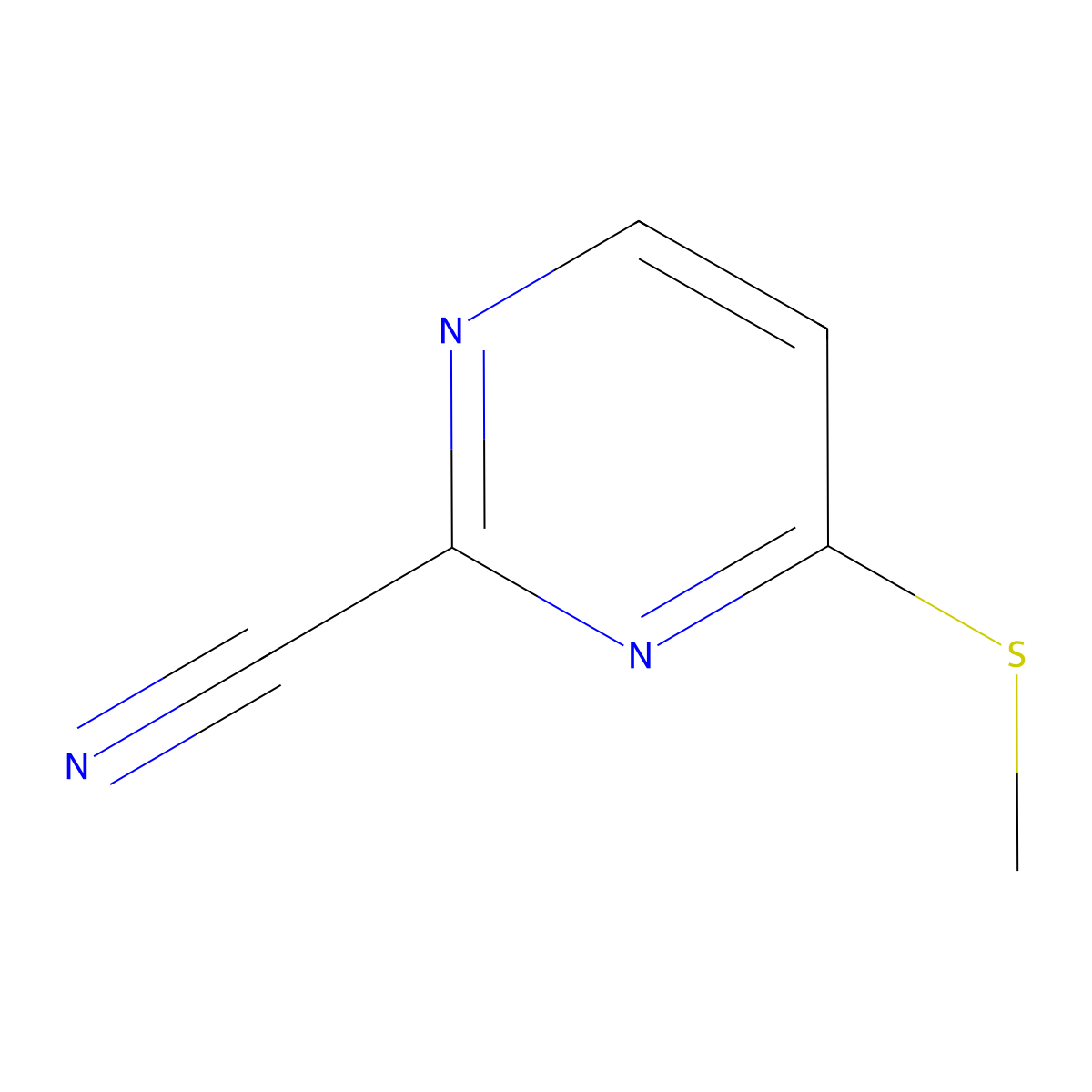 4-(Methylsulfanyl)pyrimidine-2-carbonitrile molecular structure, CAS 1849272-87-2