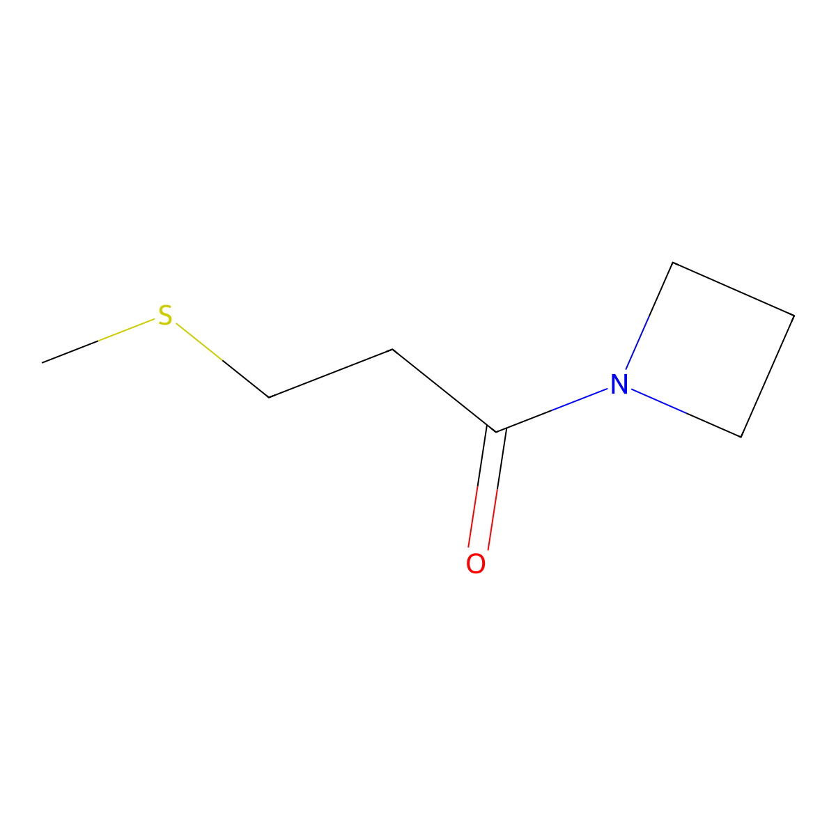 1-(Azetidin-1-yl)-3-(methylsulfanyl)propan-1-one molecular structure, CAS 1849273-82-0