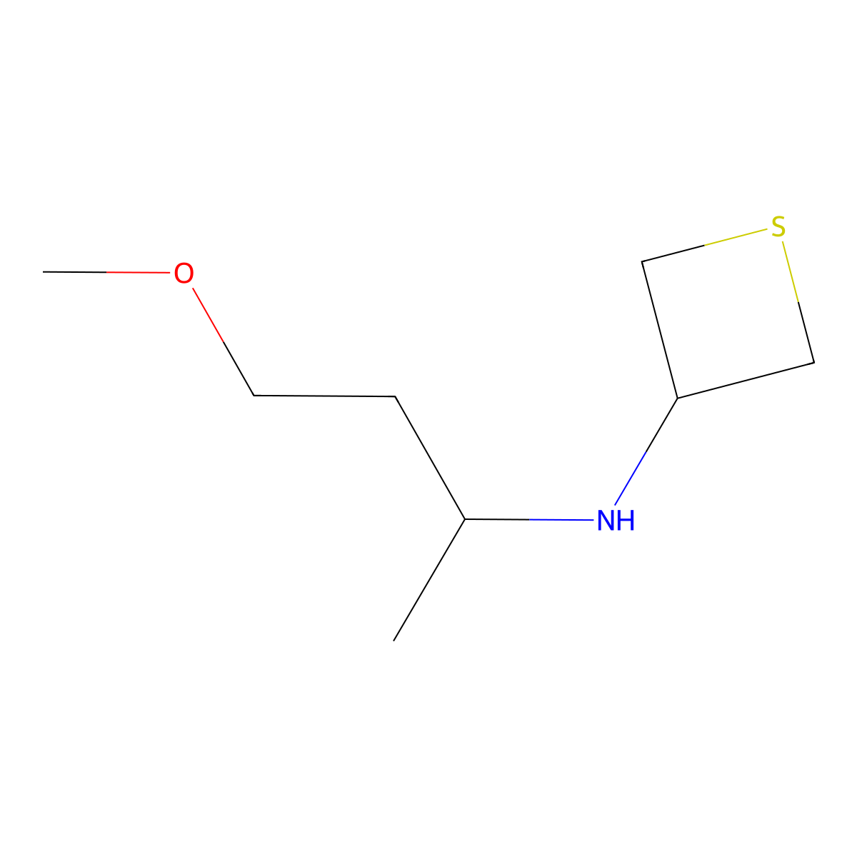 N-(4-Methoxybutan-2-yl)thietan-3-amine molecular structure, CAS 1849280-75-6