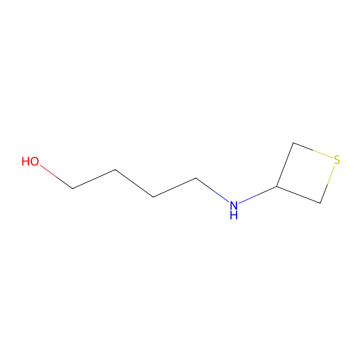 4-(Thietan-3-ylamino)butan-1-ol molecular structure, CAS 1849281-33-9