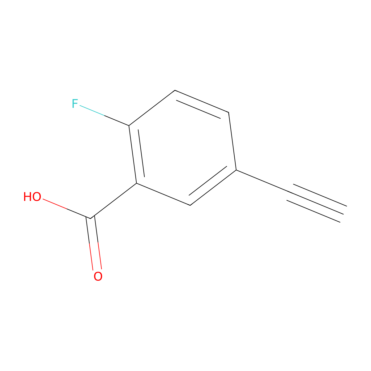5-Ethynyl-2-fluorobenzoic acid molecular structure, CAS 1849285-25-1