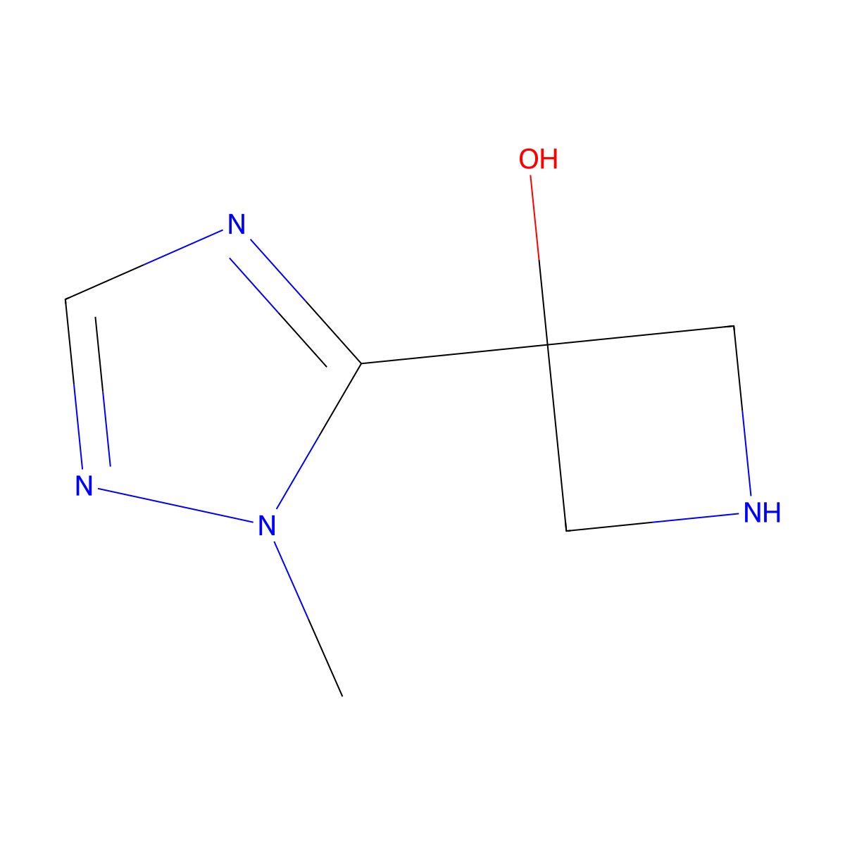 3-(1-methyl-1H-1,2,4-triazol-5-yl)azetidin-3-ol molecular structure, CAS 1849287-16-6