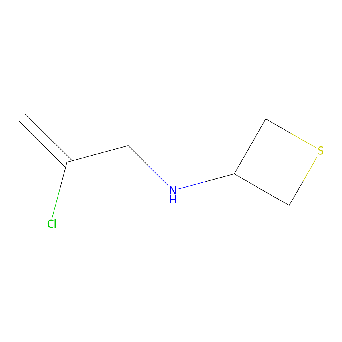 N-(2-chloroprop-2-en-1-yl)thietan-3-amine molecular structure, CAS 1849288-82-9