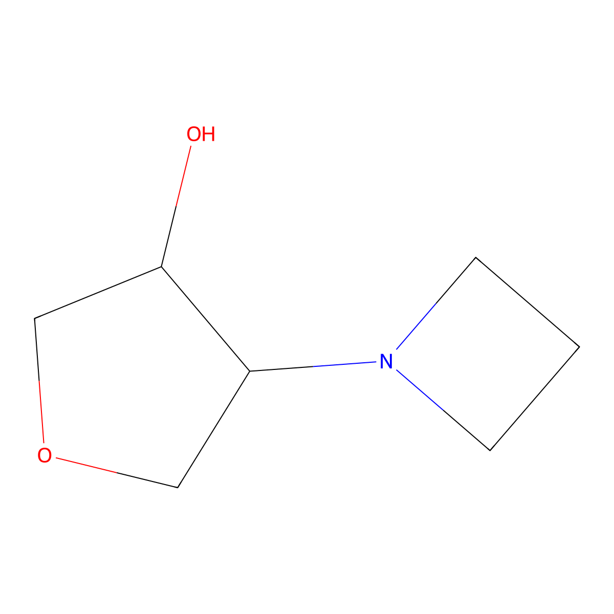 4-(Azetidin-1-yl)oxolan-3-ol molecular structure, CAS 1849289-59-3