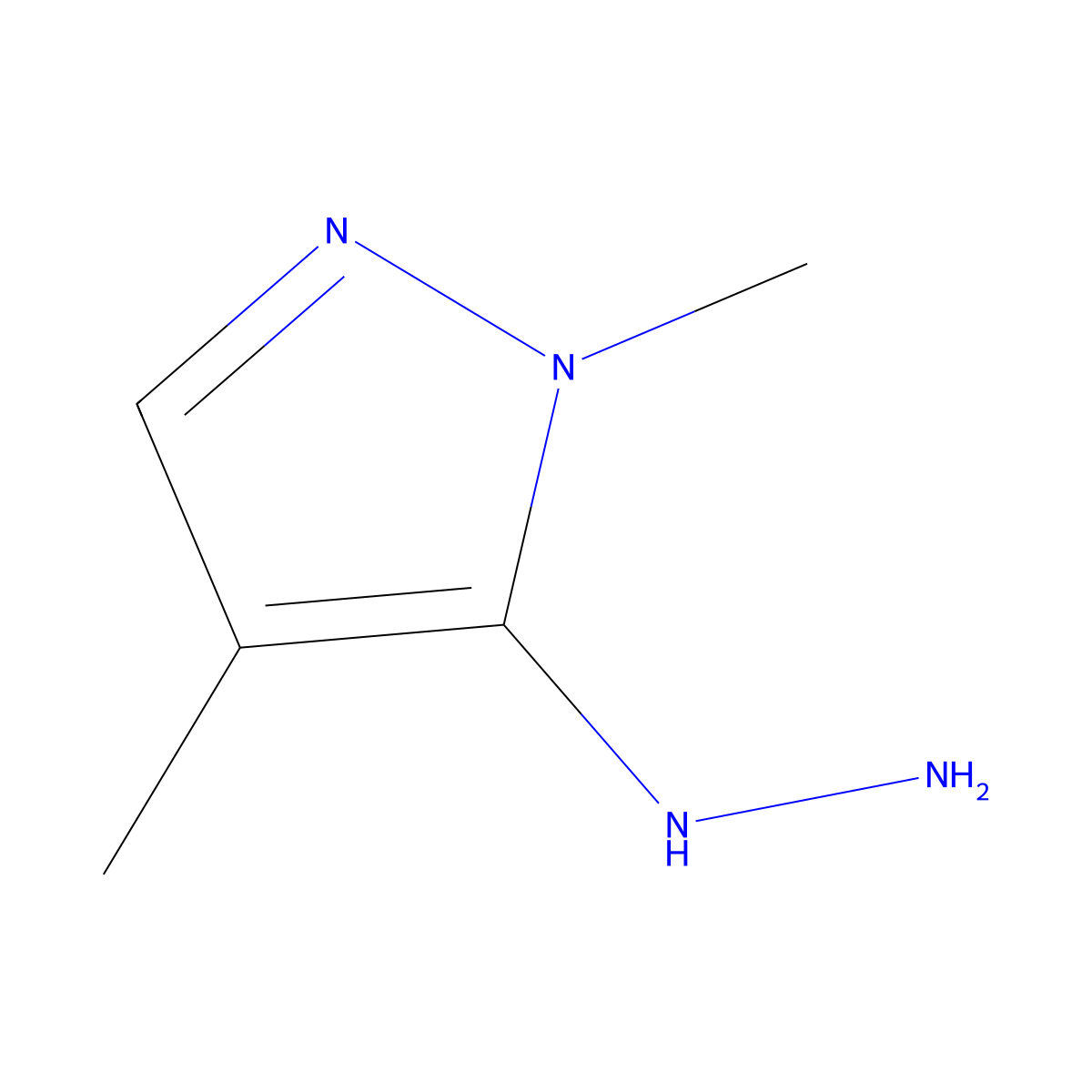 5-hydrazinyl-1,4-dimethyl-1H-pyrazole molecular structure, CAS 1849291-62-8