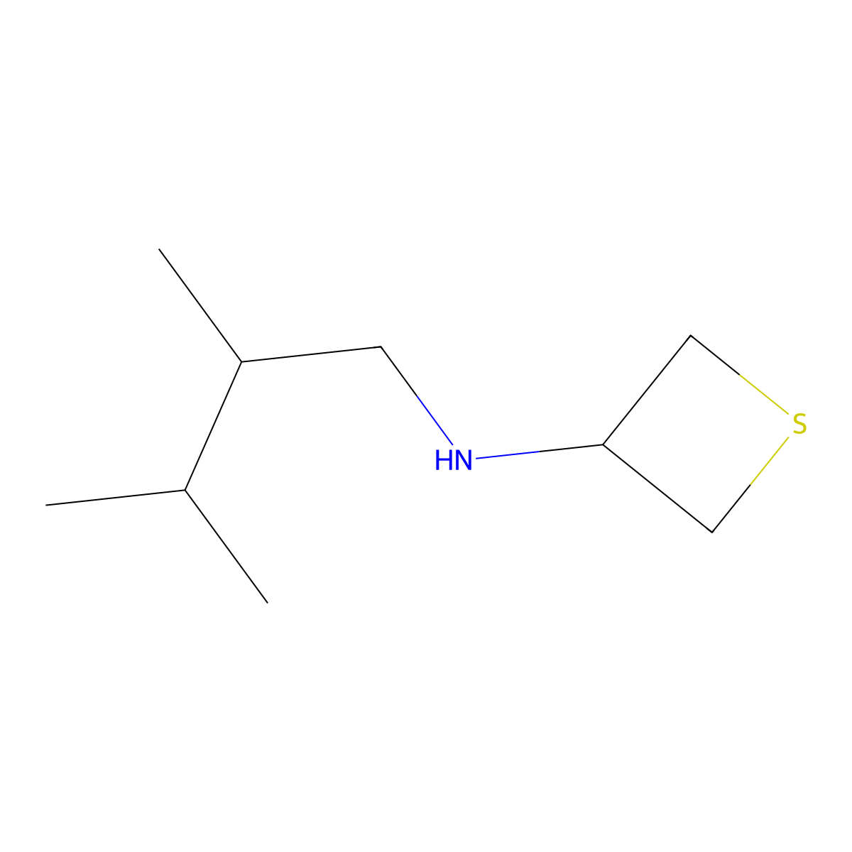 N-(2,3-Dimethylbutyl)thietan-3-amine molecular structure, CAS 1849294-95-6
