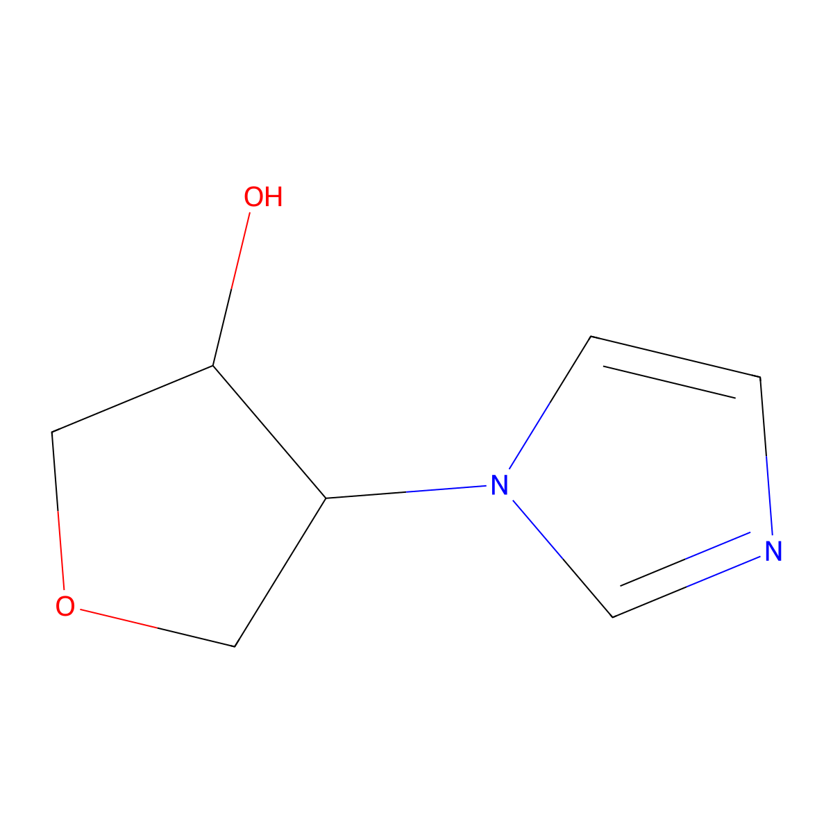 4-(1H-imidazol-1-yl)oxolan-3-ol molecular structure, CAS 1849295-31-3