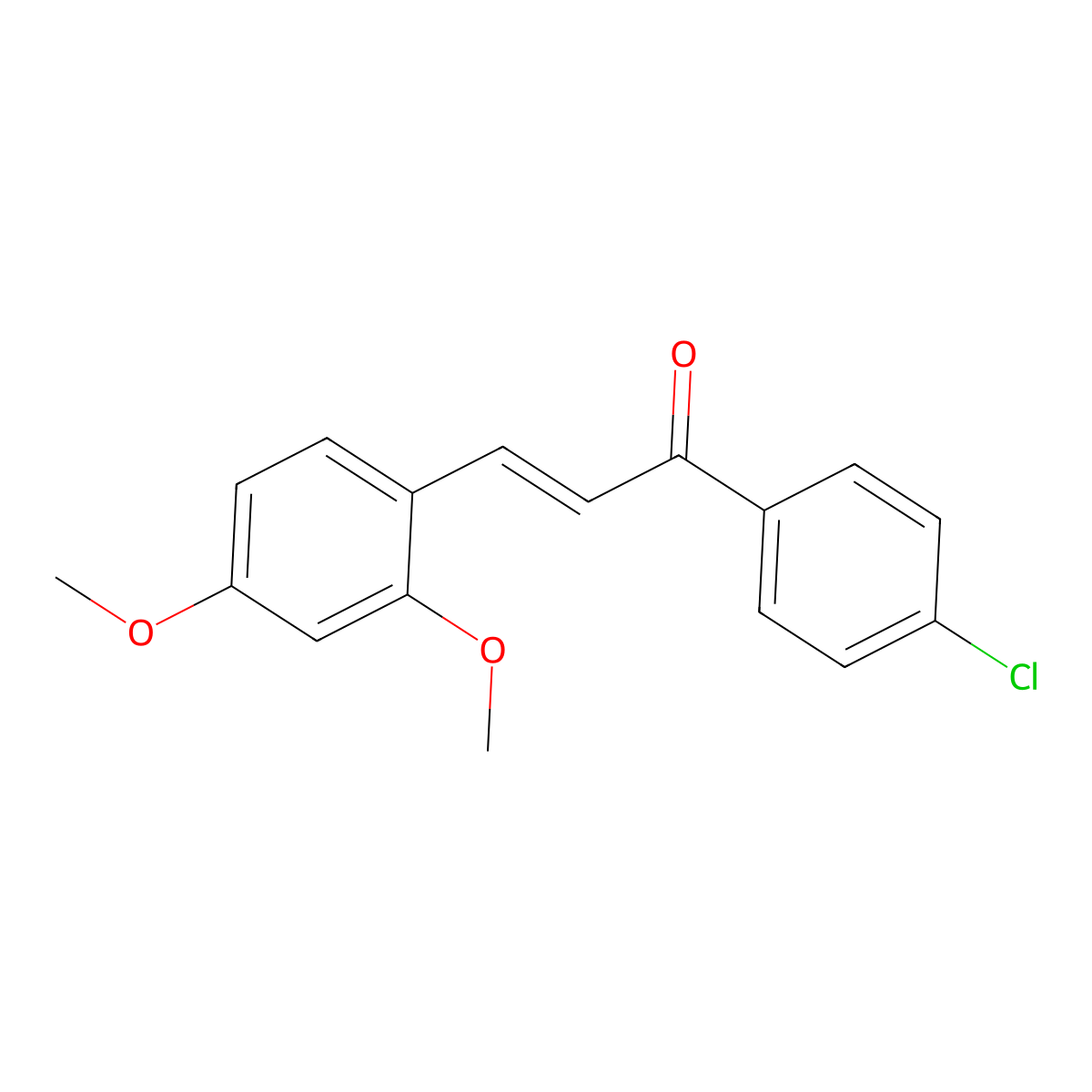 1-(4-Chlorophenyl)-3-(2,4-dimethoxyphenyl)-2-propen-1-one molecular structure, CAS 18493-31-7