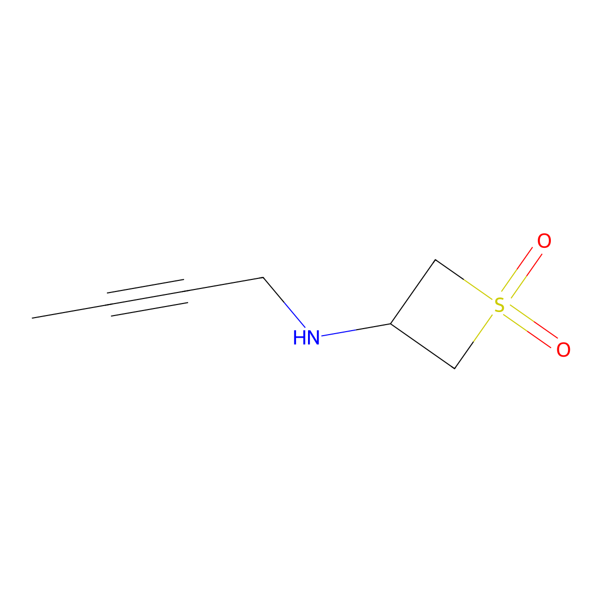 3-(But-2-yn-1-ylamino)thietane 1,1-dioxide molecular structure, CAS 1849302-37-9