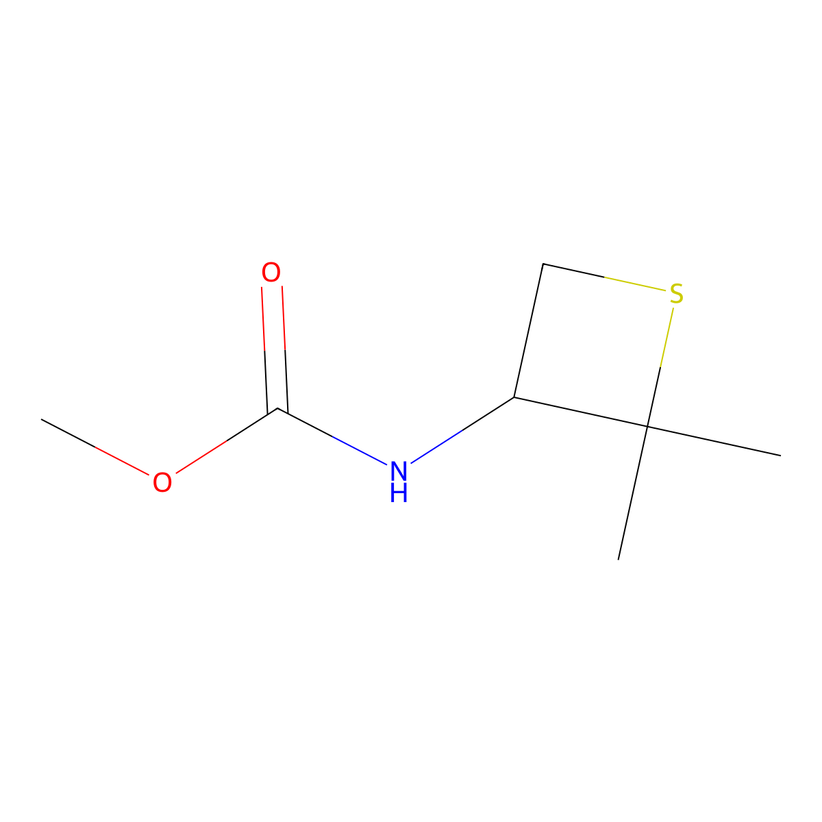 Methyl (2,2-dimethylthietan-3-yl)carbamate molecular structure, CAS 1849303-50-9