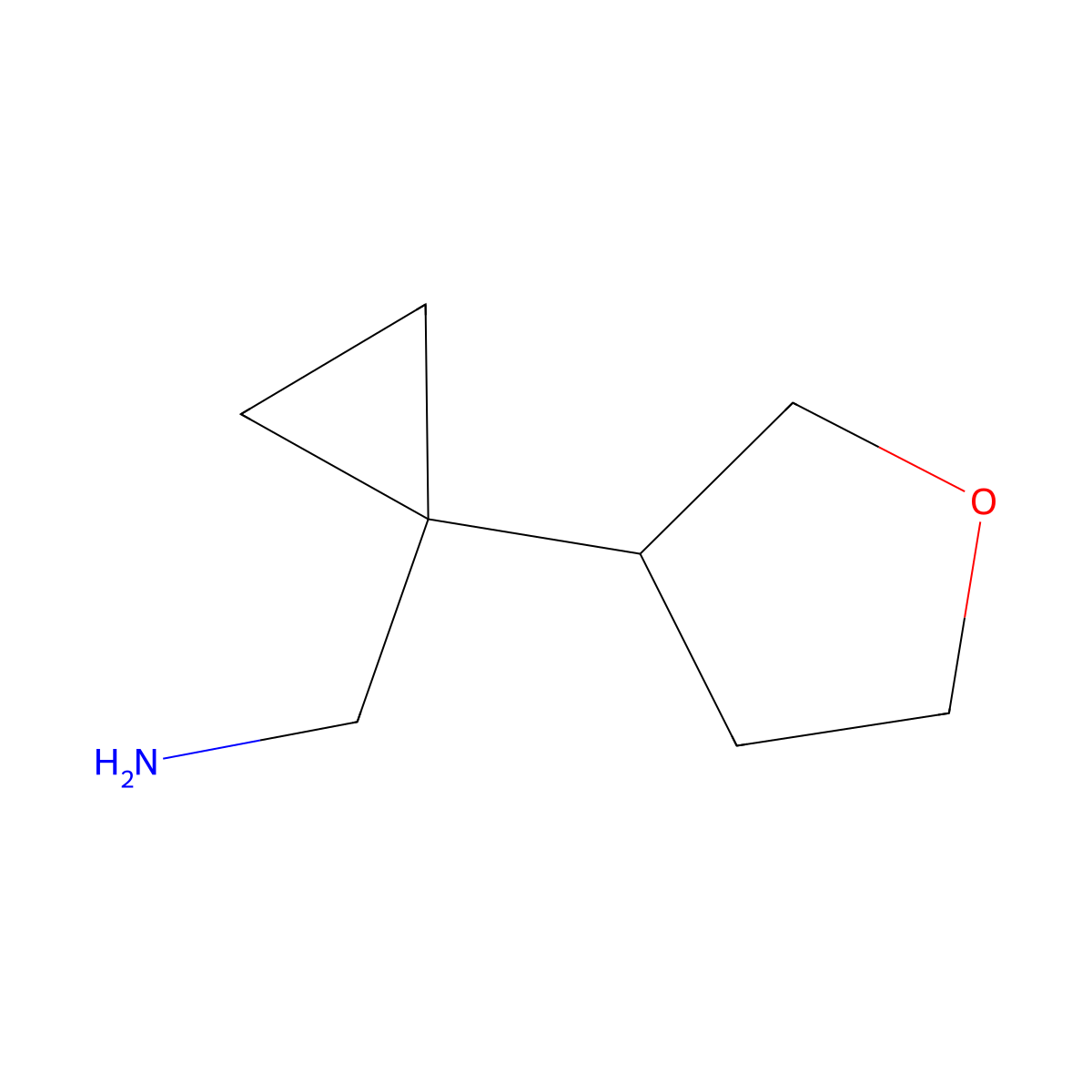 1-[1-(Oxolan-3-yl)cyclopropyl]methanamine molecular structure, CAS 1849304-52-4