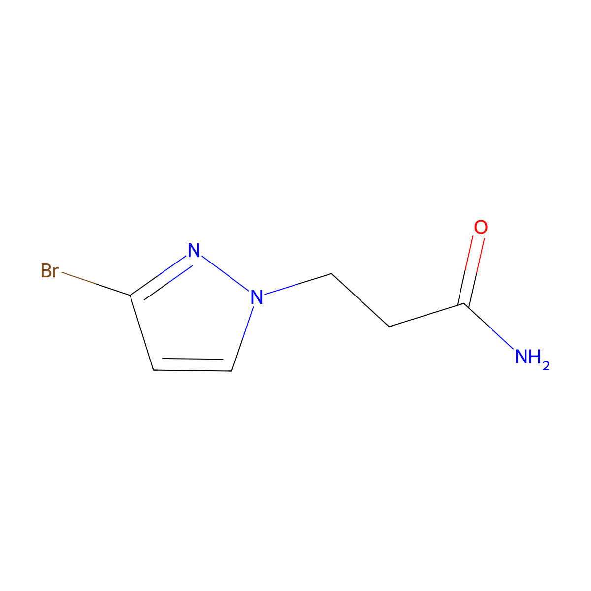 3-(3-bromo-1H-pyrazol-1-yl)propanamide molecular structure, CAS 1849305-12-9