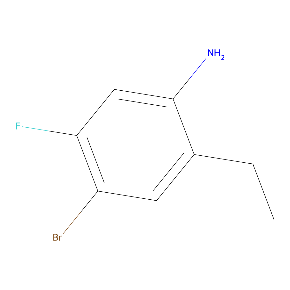 4-Bromo-2-ethyl-5-fluoroaniline molecular structure, CAS 1849305-80-1