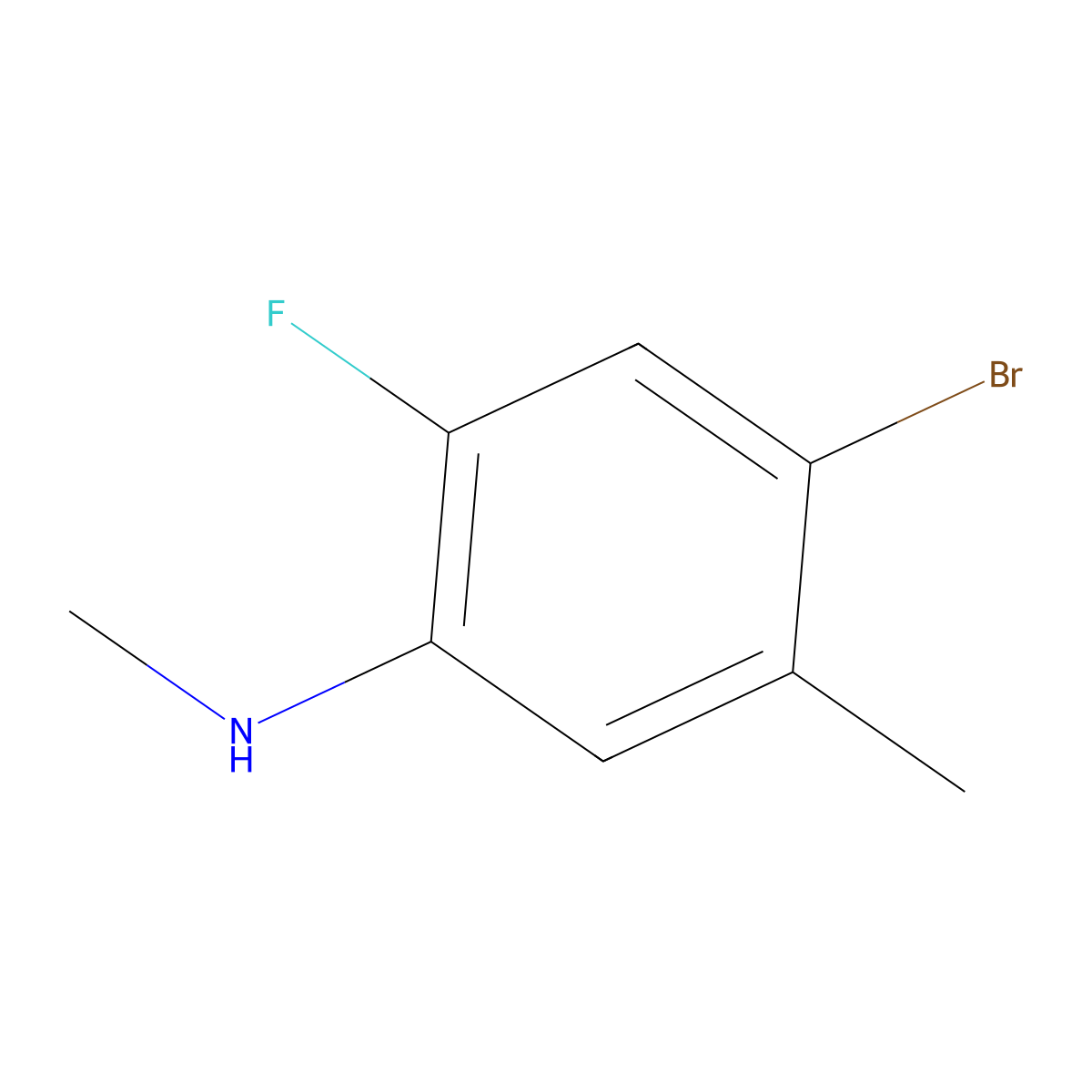 4-bromo-2-fluoro-N,5-dimethylaniline molecular structure, CAS 1849306-45-1