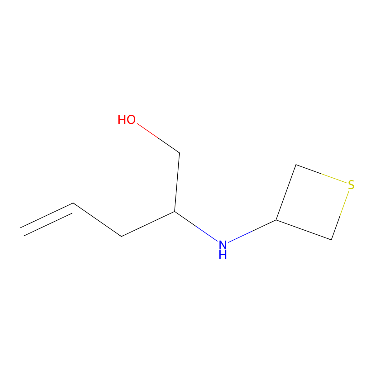 2-(Thietan-3-ylamino)pent-4-en-1-ol molecular structure, CAS 1849309-37-0