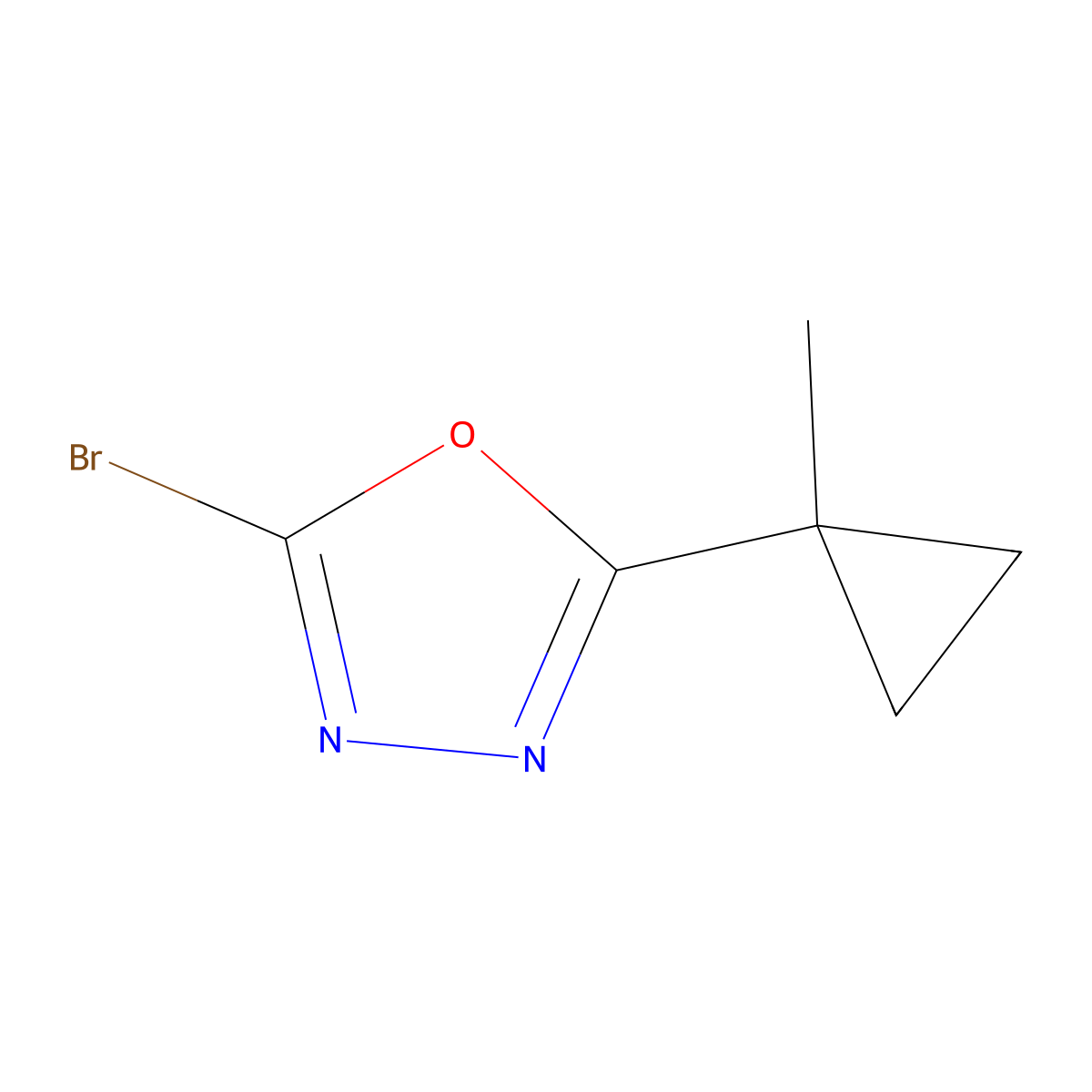 2-Bromo-5-(1-methylcyclopropyl)-1,3,4-oxadiazole molecular structure, CAS 1849310-35-5