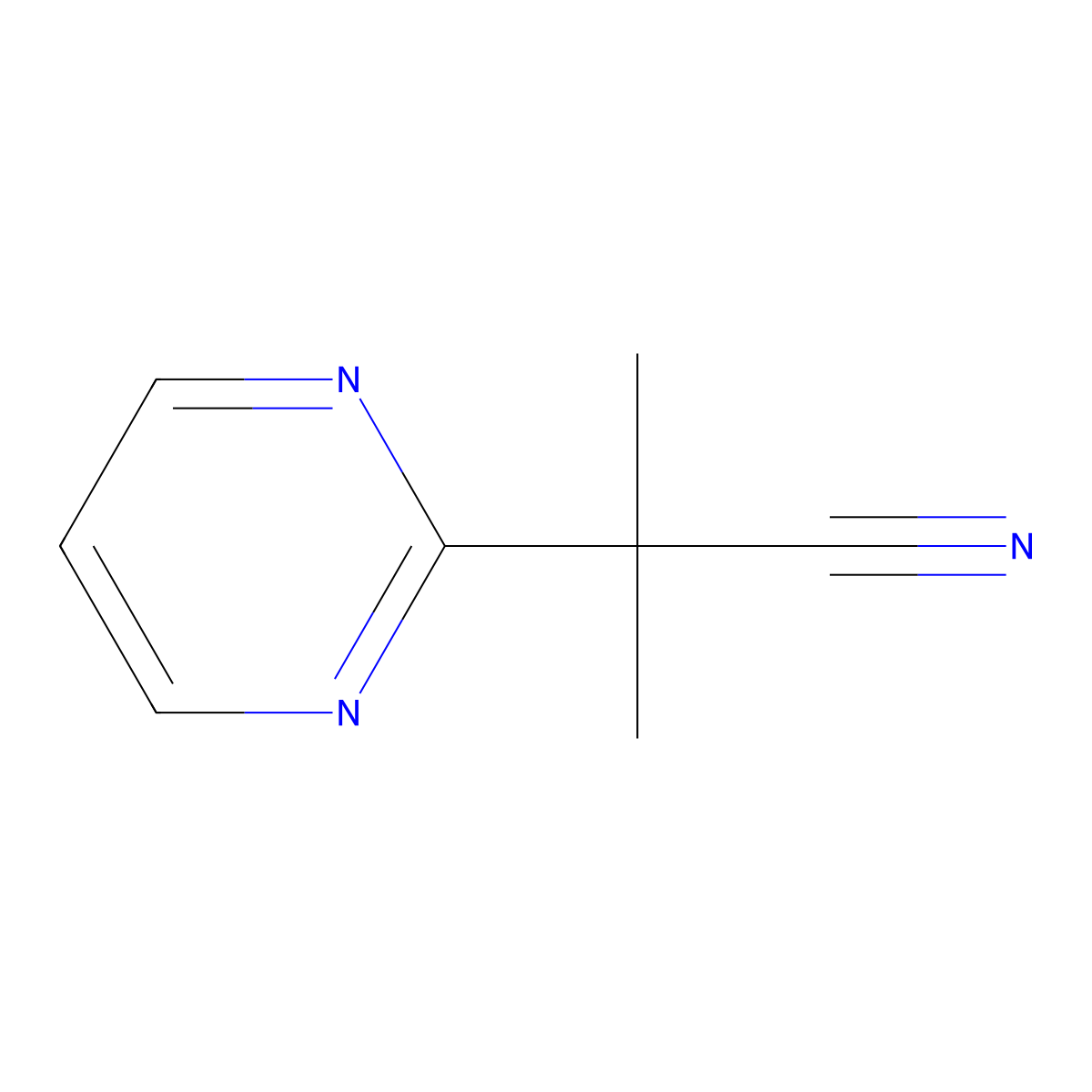 2-Methyl-2-(pyrimidin-2-yl)propanenitrile molecular structure, CAS 1849313-91-2