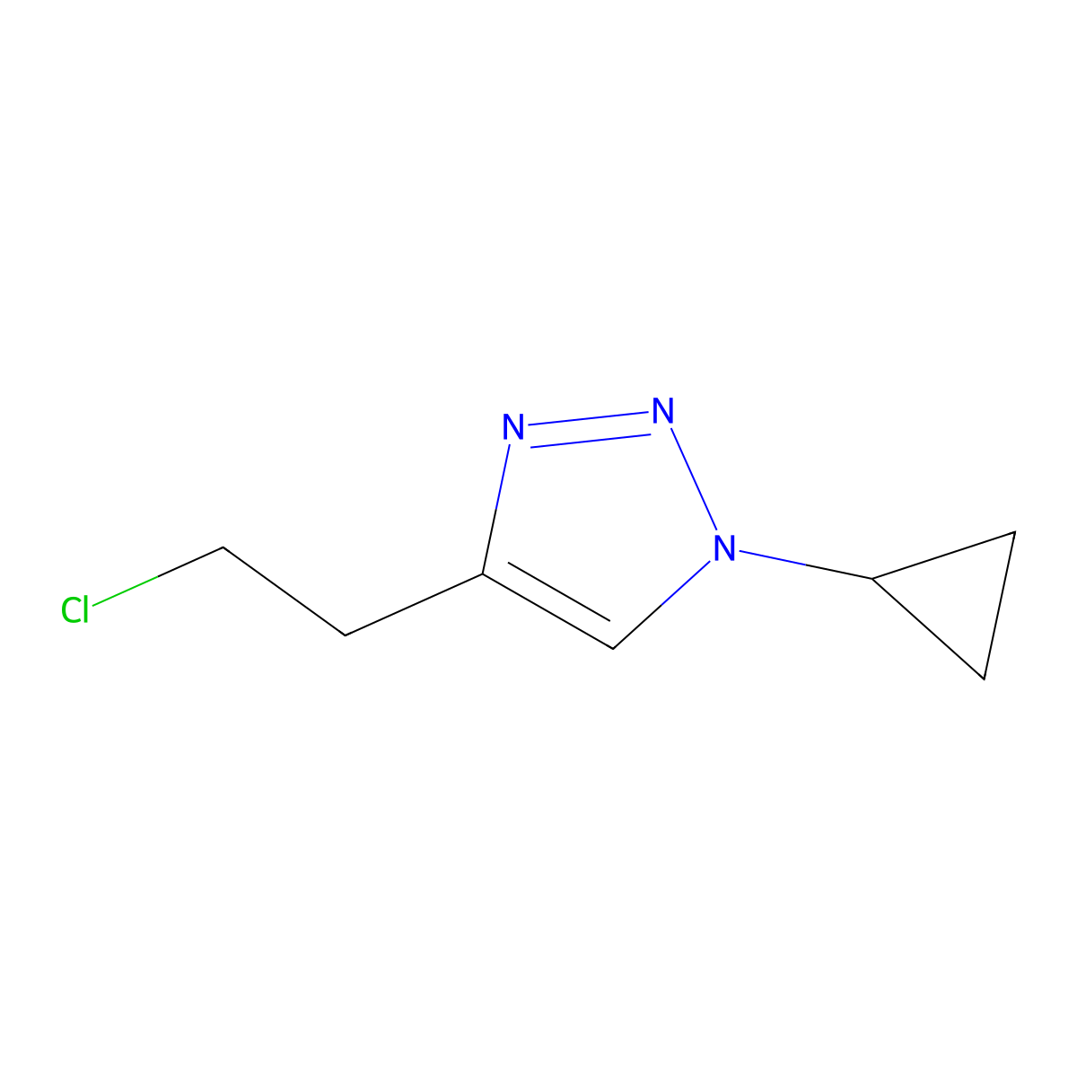 4-(2-chloroethyl)-1-cyclopropyl-1H-1,2,3-triazole molecular structure, CAS 1849314-38-0