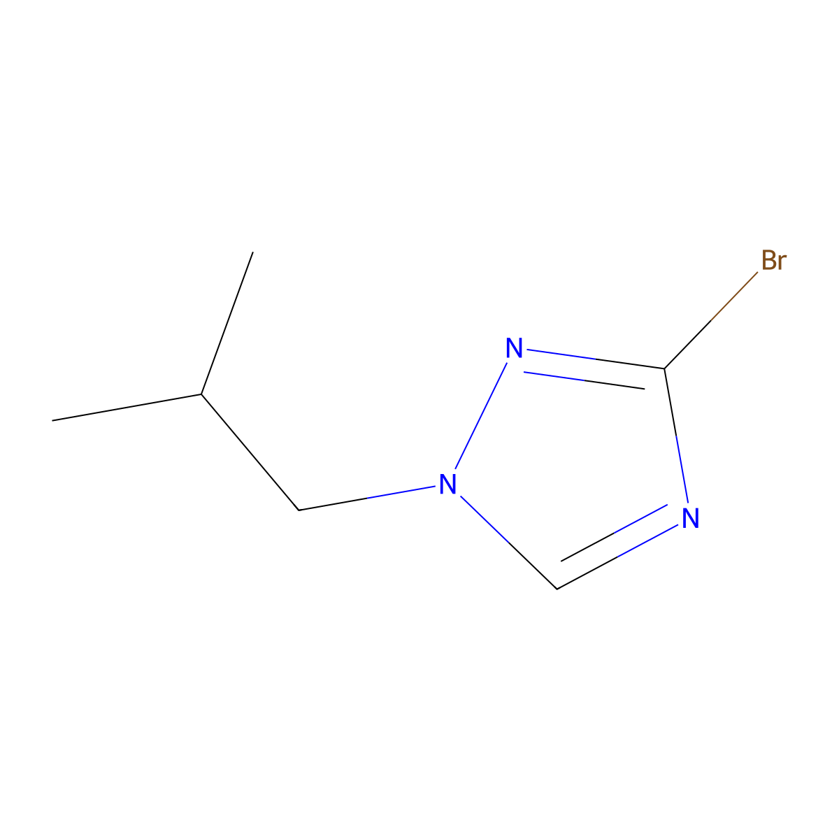 3-bromo-1-(2-methylpropyl)-1H-1,2,4-triazole molecular structure, CAS 1849323-78-9