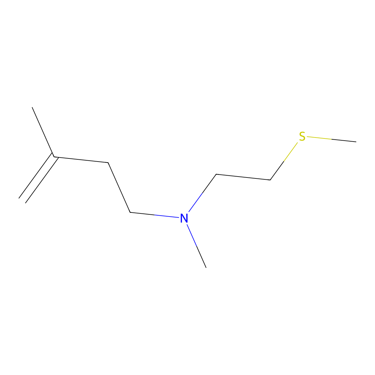 Methyl(3-methylbut-3-en-1-yl)[2-(methylsulfanyl)ethyl]amine molecular structure, CAS 1849328-00-2