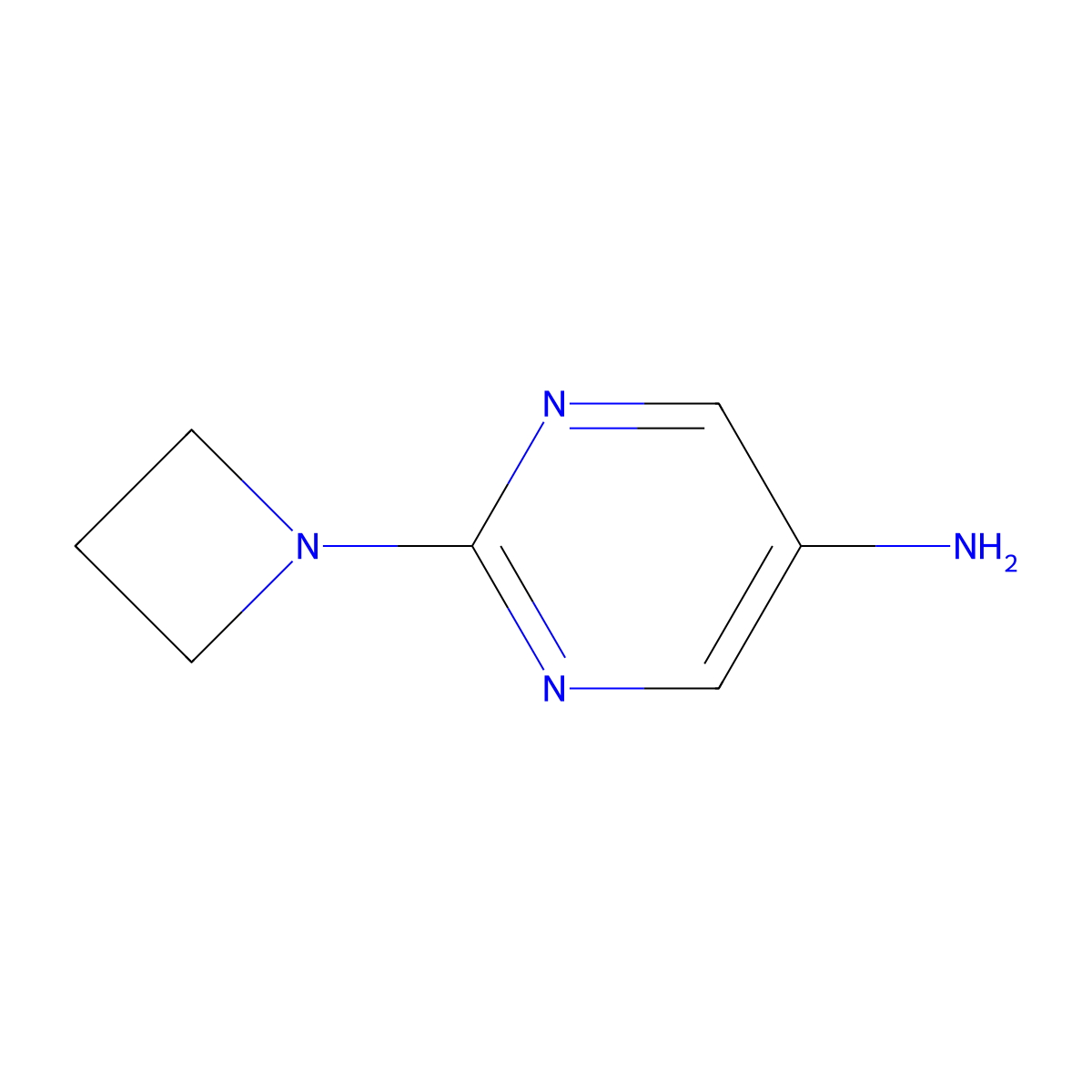2-(Azetidin-1-yl)pyrimidin-5-amine molecular structure, CAS 1849329-61-8