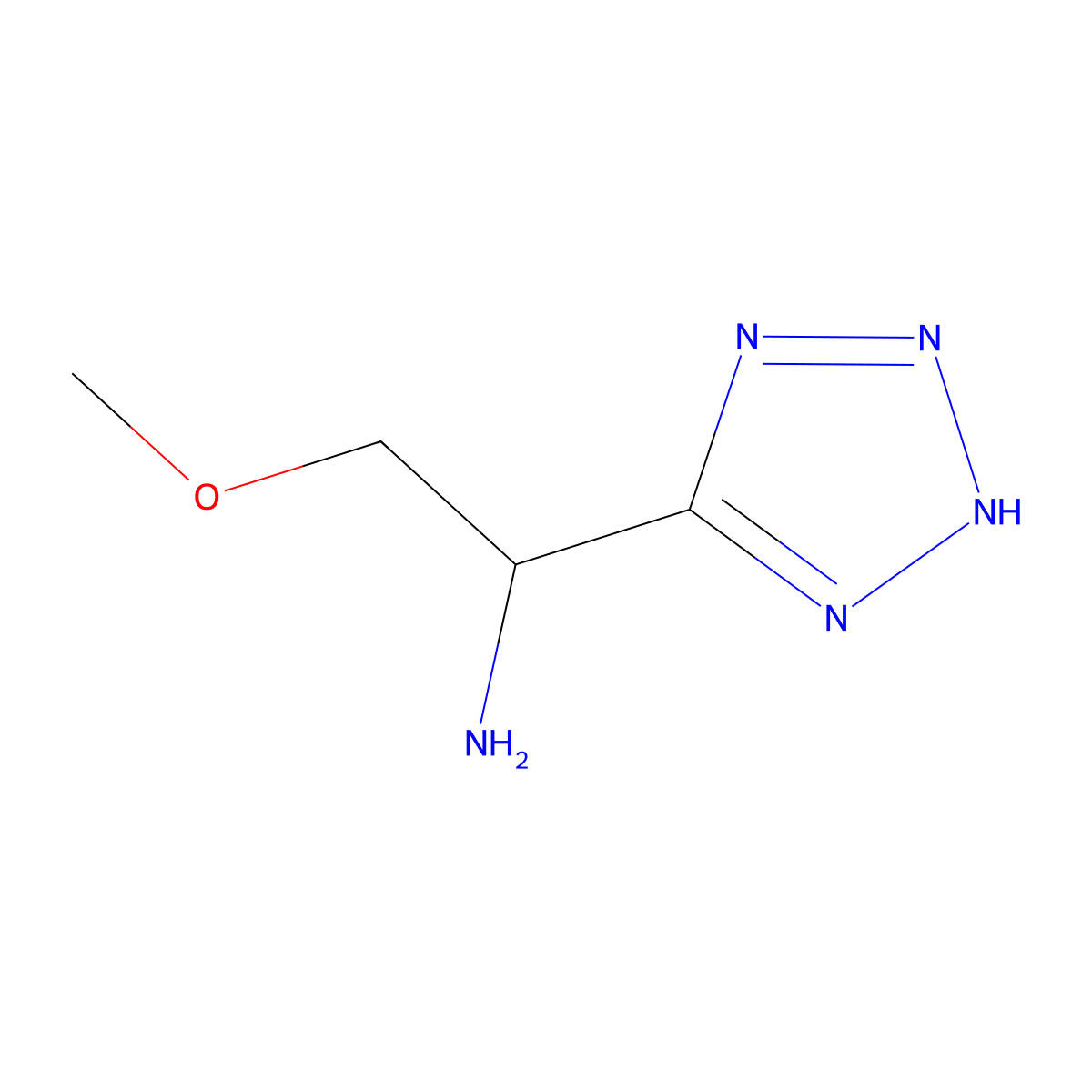 2-methoxy-1-(1H-1,2,3,4-tetrazol-5-yl)ethan-1-amine molecular structure, CAS 1849333-46-5