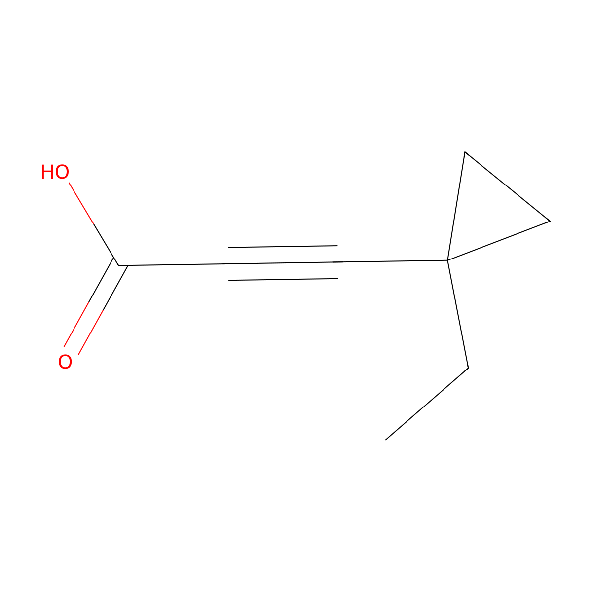 3-(1-Ethylcyclopropyl)prop-2-ynoic acid molecular structure, CAS 1849334-41-3
