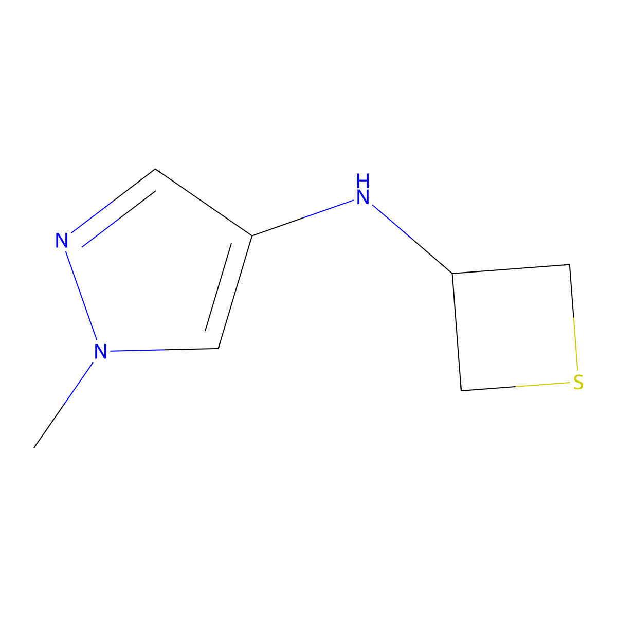 1-Methyl-N-(thietan-3-yl)-1H-pyrazol-4-amine molecular structure, CAS 1849334-64-0