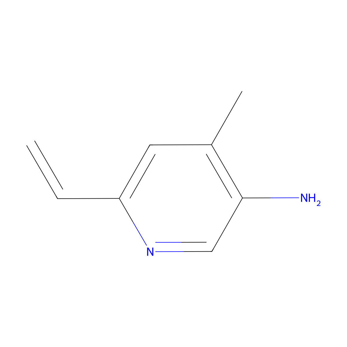 6-Ethenyl-4-methylpyridin-3-amine molecular structure, CAS 1849338-80-2