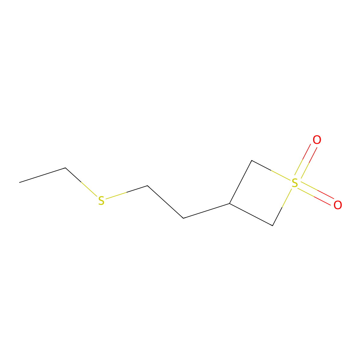3-(2-(Ethylthio)ethyl)thietane 1,1-dioxide molecular structure, CAS 1849339-13-4