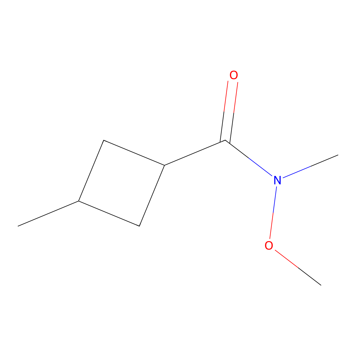 N-methoxy-N,3-dimethylcyclobutane-1-carboxamide molecular structure, CAS 1849340-64-2