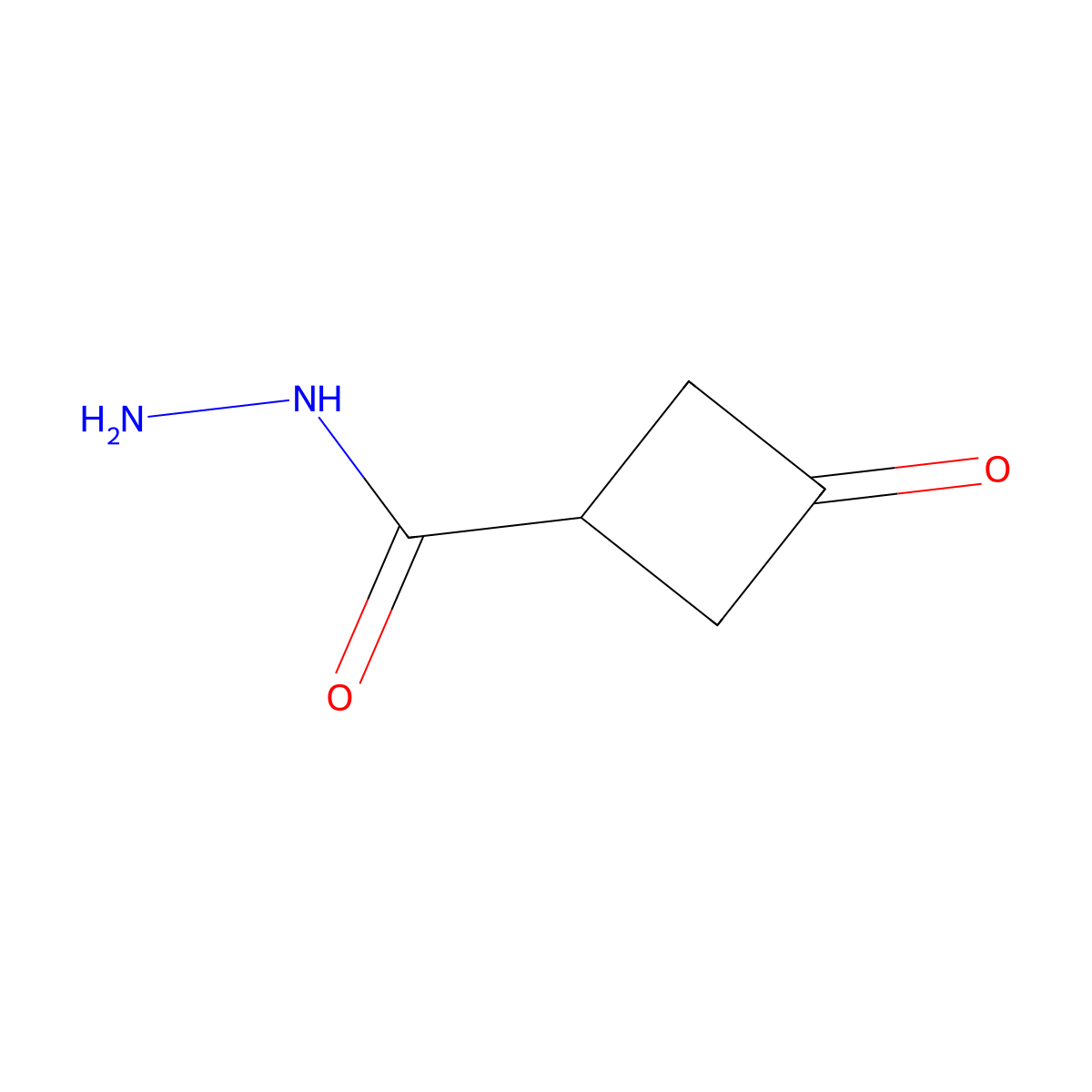3-Oxocyclobutane-1-carbohydrazide molecular structure, CAS 1849340-73-3