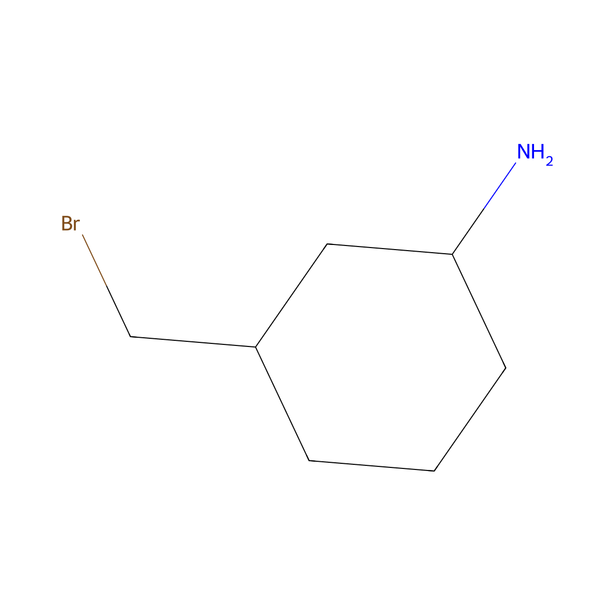 3-(Bromomethyl)cyclohexan-1-amine molecular structure, CAS 1849343-77-6