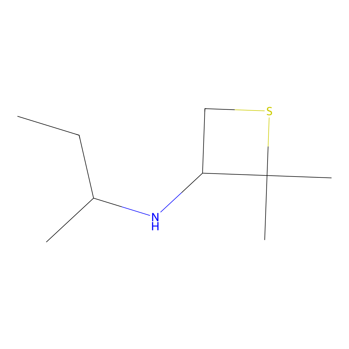 N-(sec-Butyl)-2,2-dimethylthietan-3-amine molecular structure, CAS 1849345-83-0