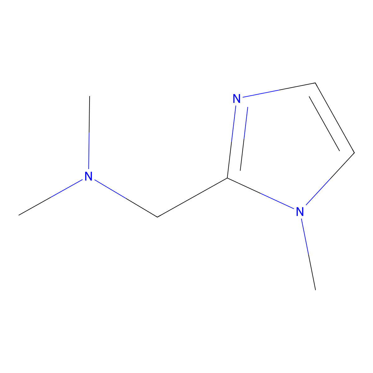 dimethyl((1-methyl-1H-imidazol-2-yl)methyl)amine molecular structure, CAS 1849346-24-2