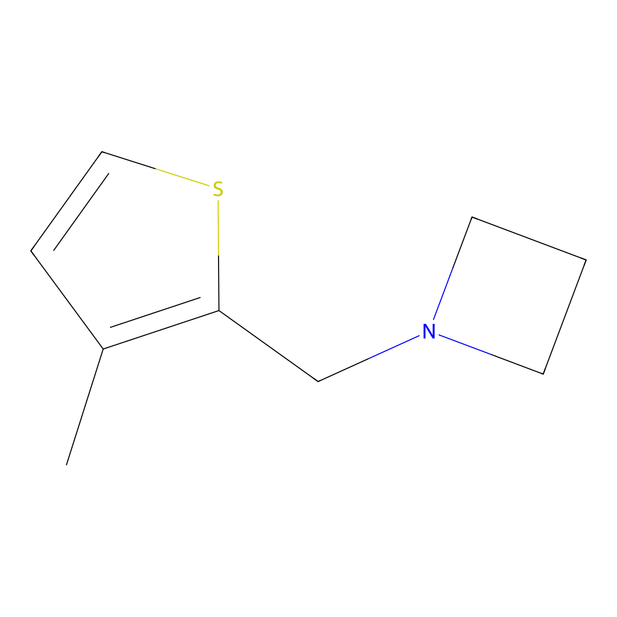 1-((3-Methylthiophen-2-yl)methyl)azetidine molecular structure, CAS 1849352-26-6
