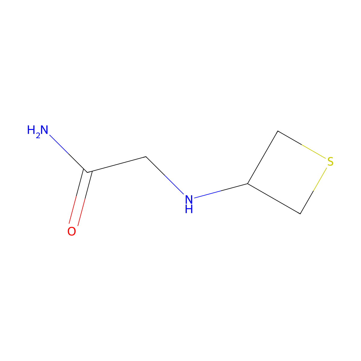 2-[(Thietan-3-yl)amino]acetamide molecular structure, CAS 1849352-54-0
