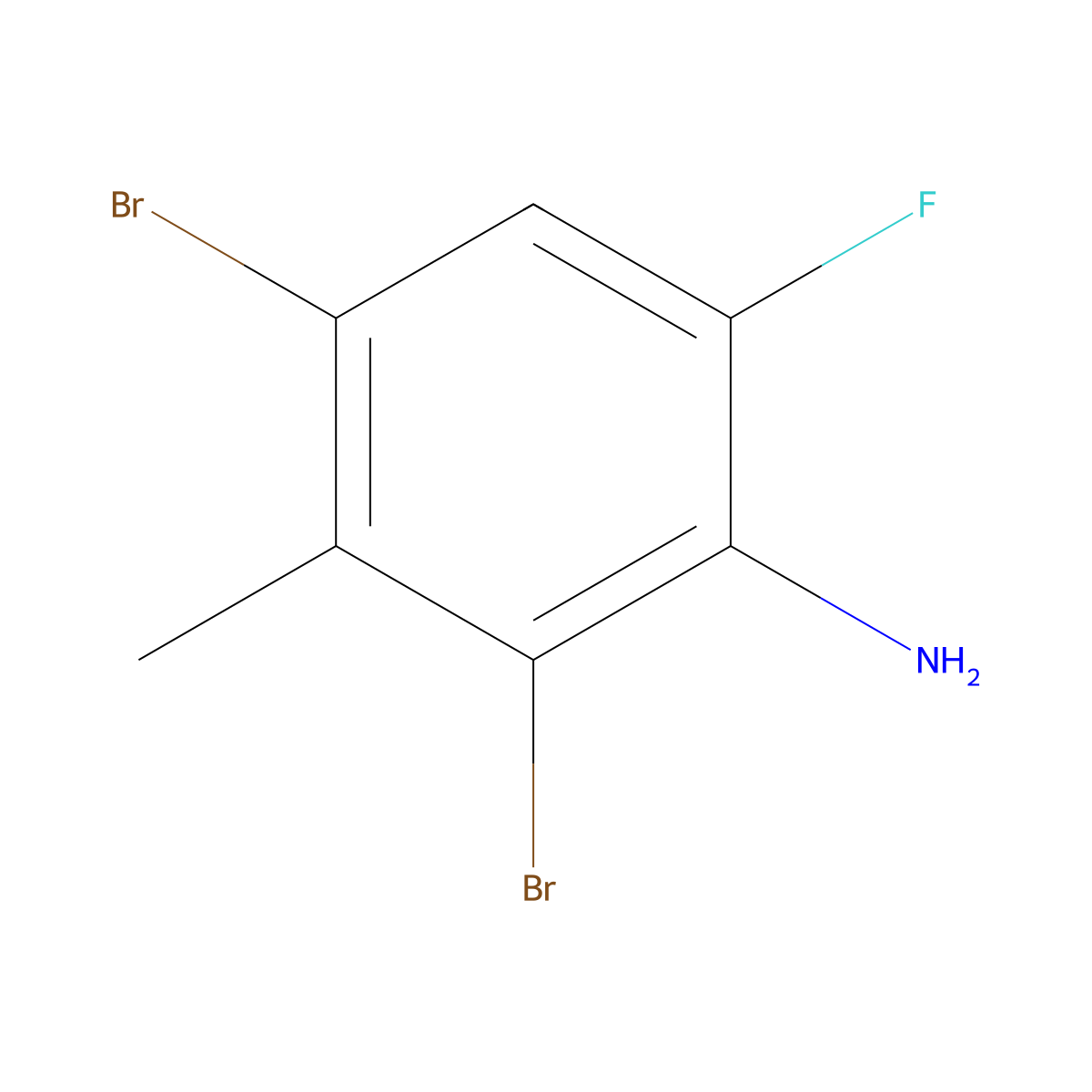 2,4-Dibromo-6-fluoro-3-methylaniline molecular structure, CAS 1849353-28-1