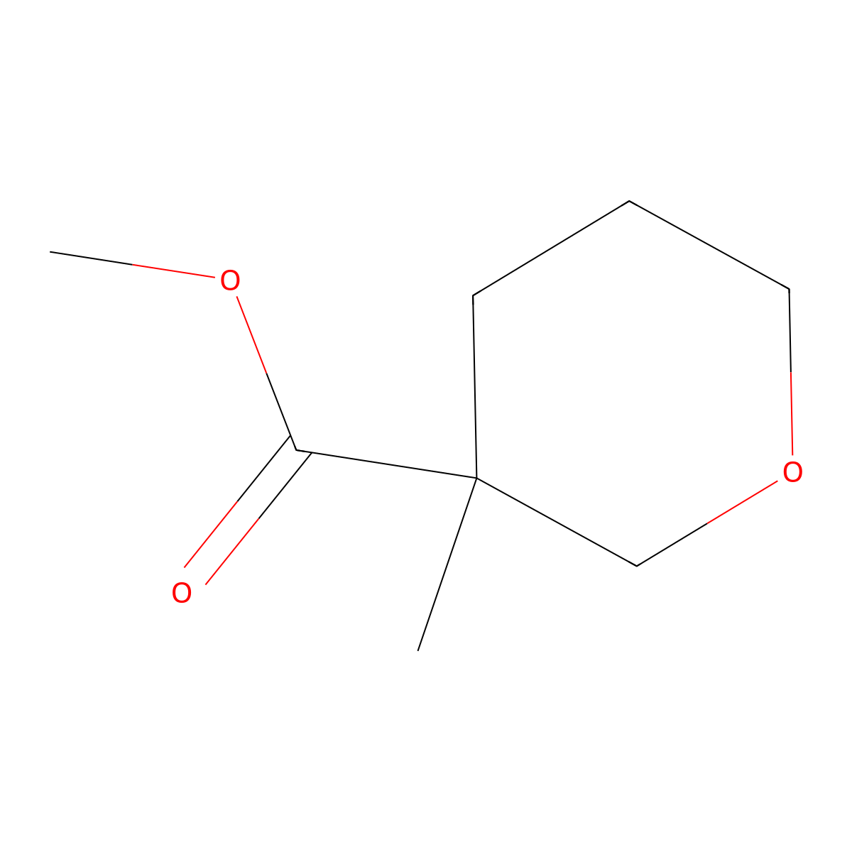 Methyl 3-methyloxane-3-carboxylate molecular structure, CAS 1849355-35-6