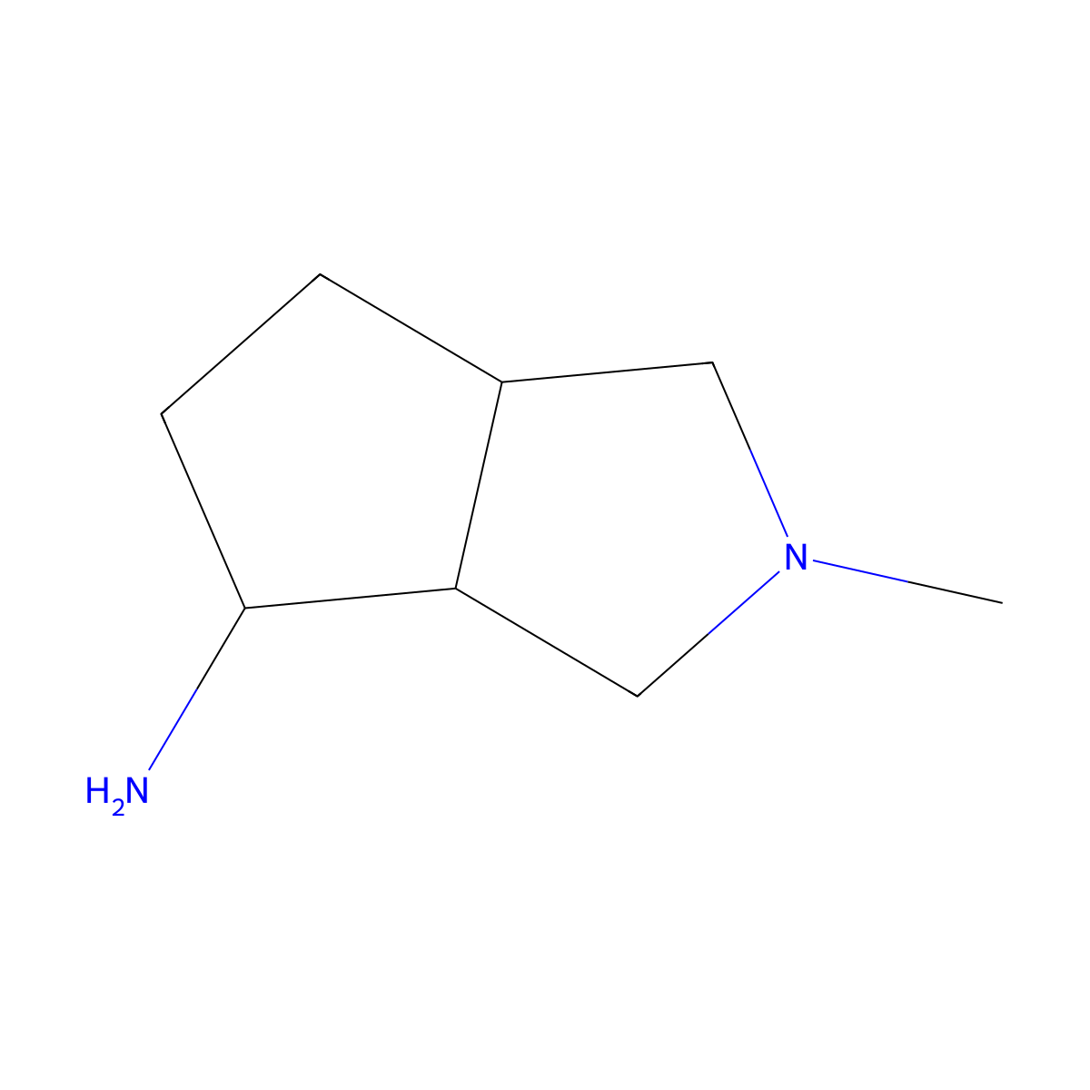 2-Methyl-octahydrocyclopenta[c]pyrrol-4-amine molecular structure, CAS 1849357-10-3