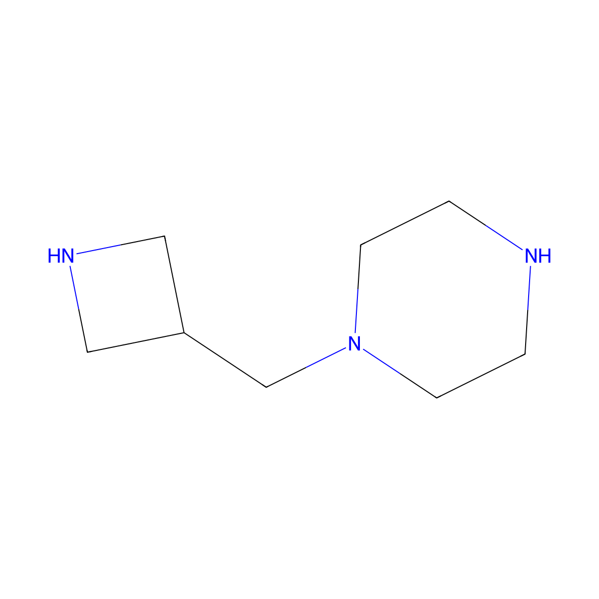 1-[(Azetidin-3-yl)methyl]piperazine molecular structure, CAS 1849357-16-9