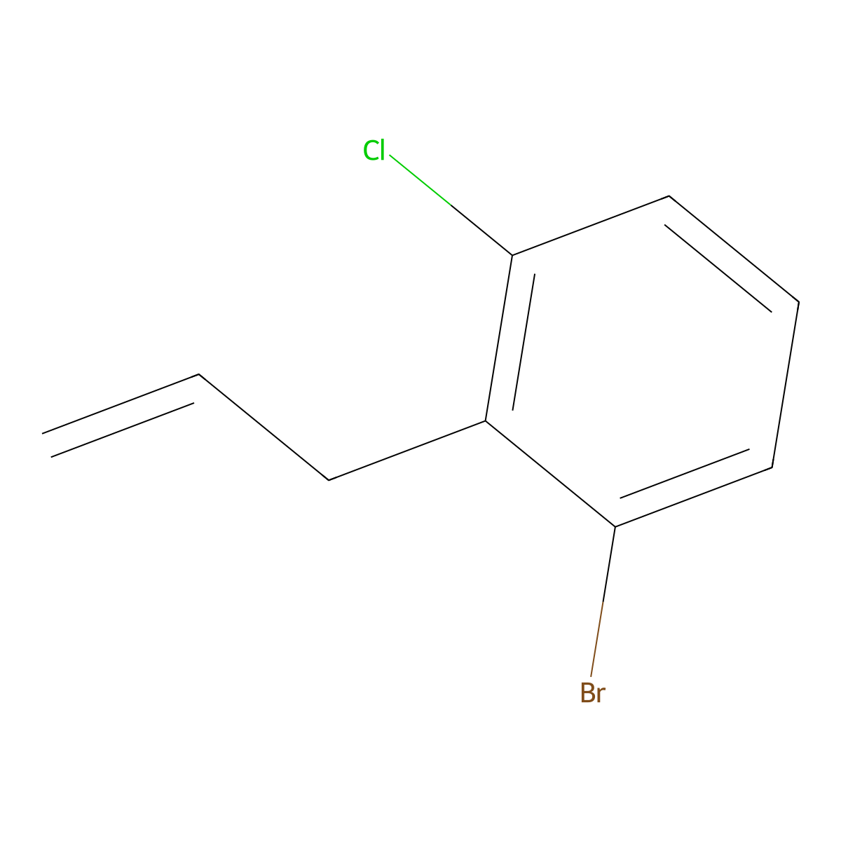 1-Bromo-3-chloro-2-(prop-2-en-1-yl)benzene molecular structure, CAS 1849357-69-2