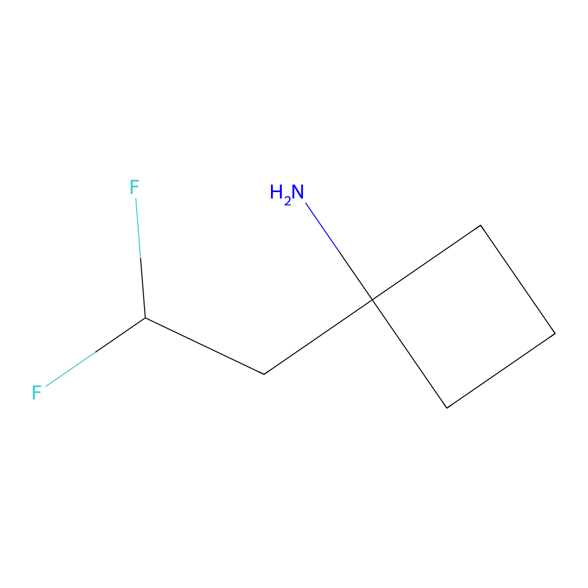 1-(2,2-Difluoroethyl)cyclobutan-1-amine molecular structure, CAS 1849359-10-9