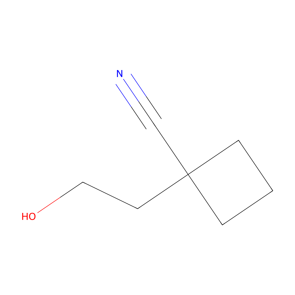 1-(2-Hydroxyethyl)cyclobutane-1-carbonitrile molecular structure, CAS 1849359-17-6