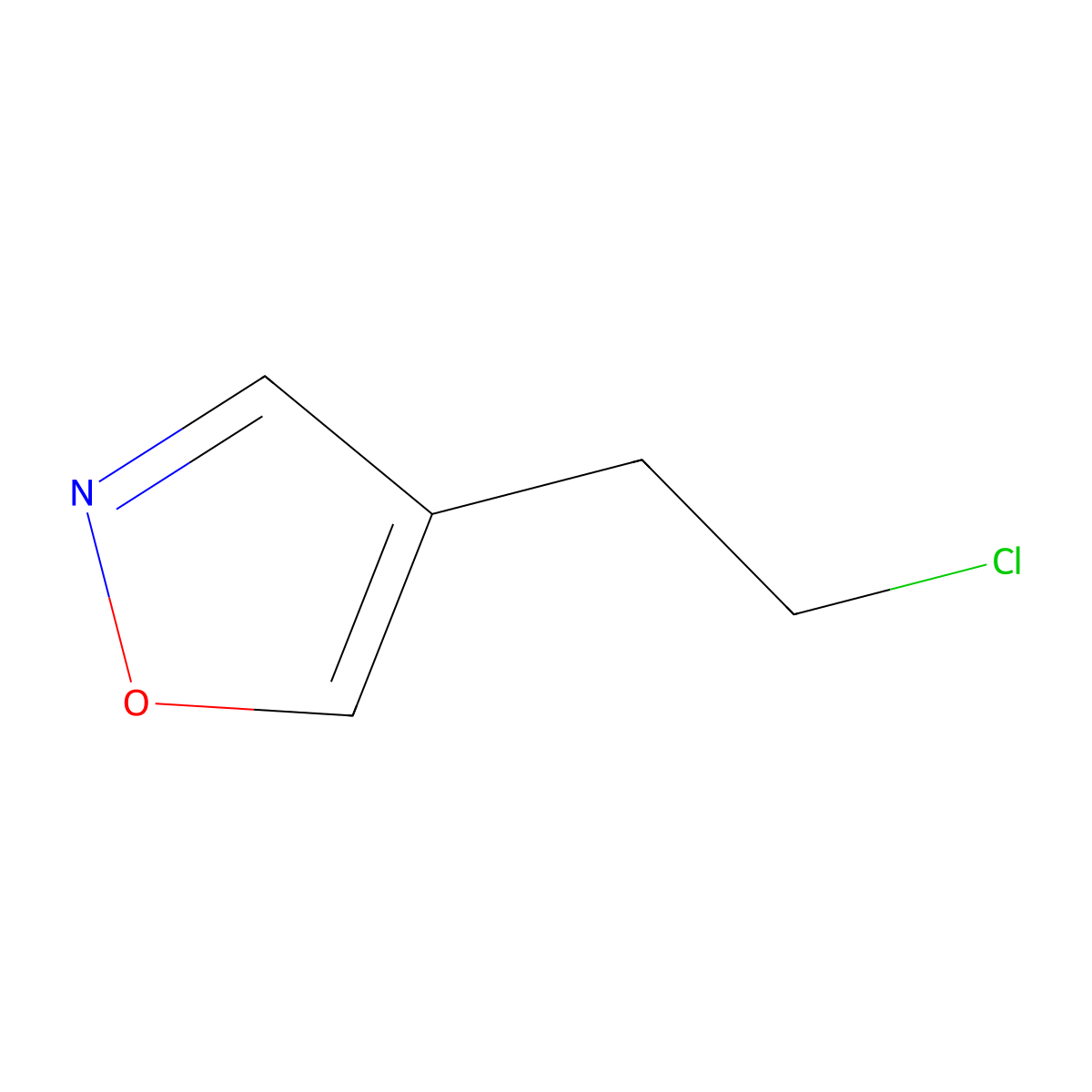 4-(2-Chloroethyl)-1,2-oxazole molecular structure, CAS 1849359-28-9
