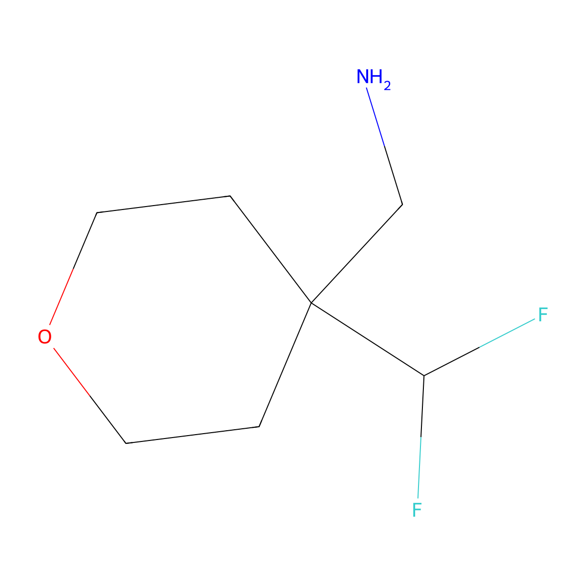 1-[4-(Difluoromethyl)oxan-4-yl]methanamine molecular structure, CAS 1849361-09-6