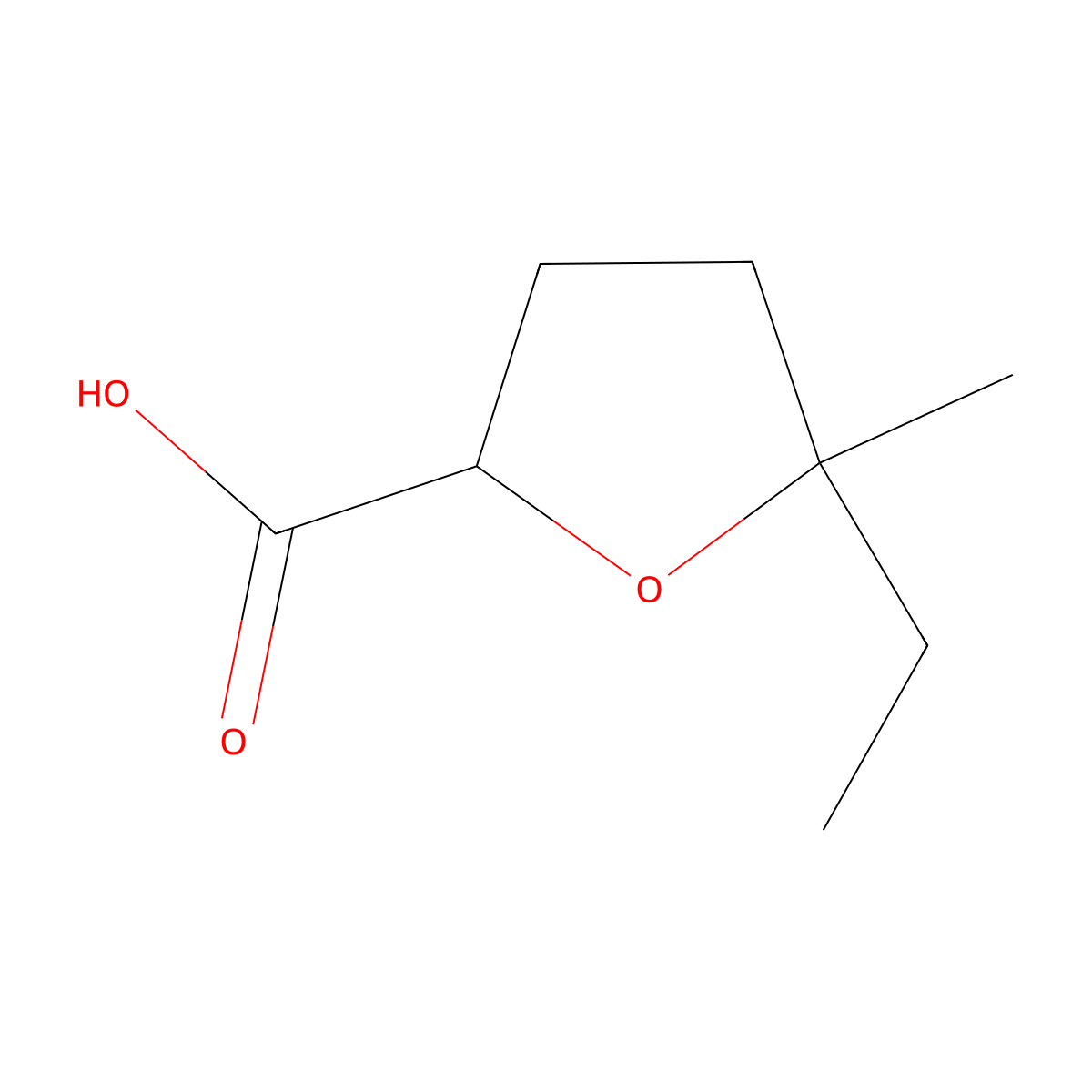 5-Ethyl-5-methyloxolane-2-carboxylic acid molecular structure, CAS 1849363-21-8